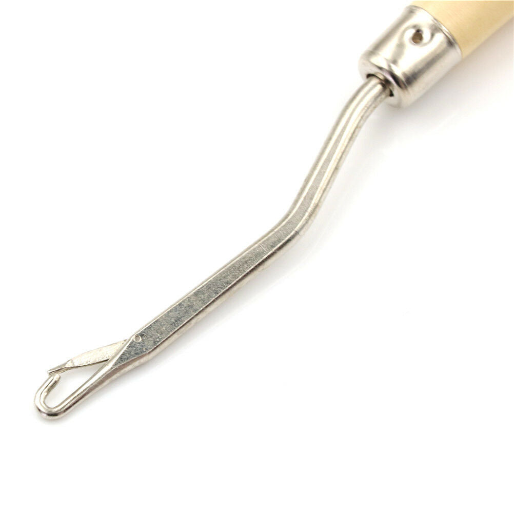 Crochet Needle Latch Hook with Wooden Handle Craft/Hair Extension Ho*AU XC