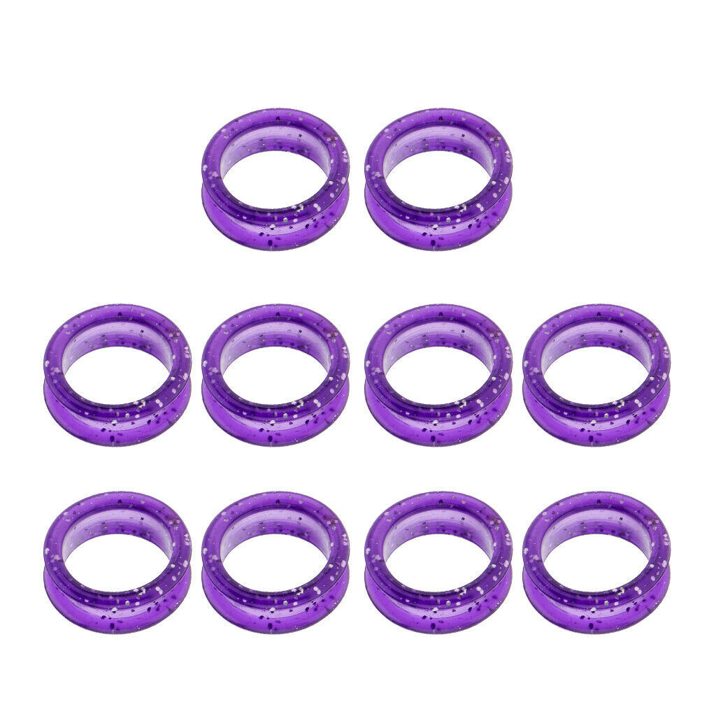 10 Pieces Rubber Scissors Shears Finger Rings Grips for Salon Barber Purple