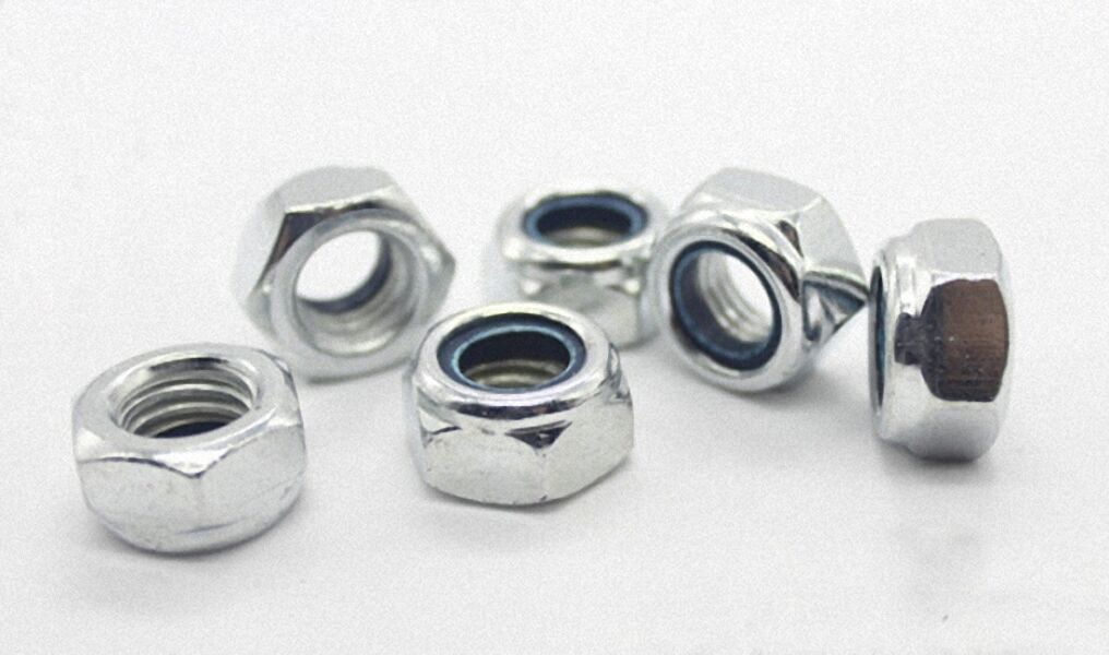 new 12Pcs M6 x 1 Stainless Steel Nylon Lock Hex Nut Right Hand Thread [M_M_S]