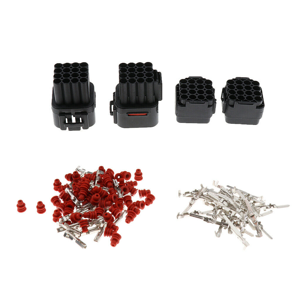 2 Kits Car Motorcycle Waterproof 16Pin Electrical Connector Wire Plugs