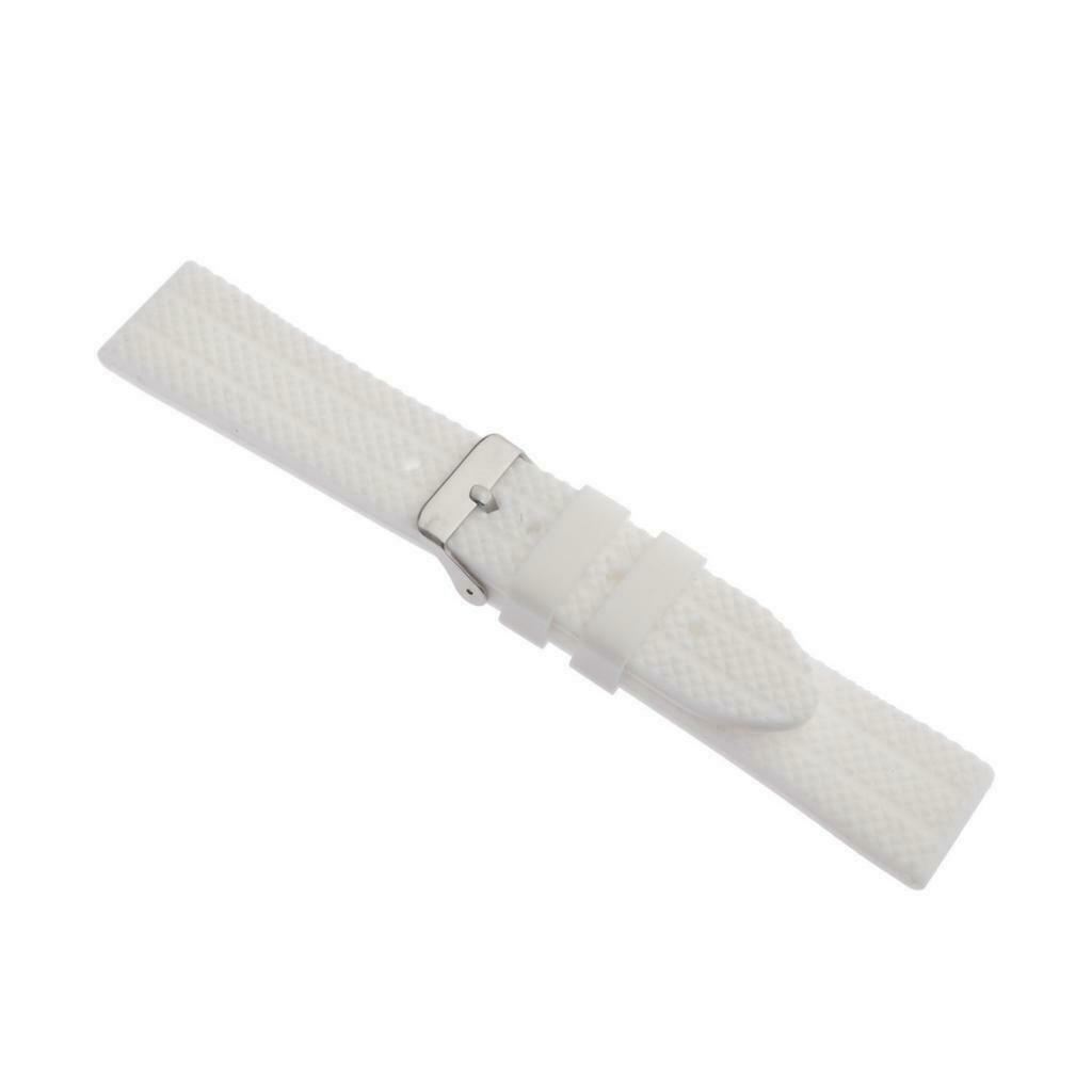 22mm Soft Silicone Watch Band Replacement Pin Buckle Accessories White