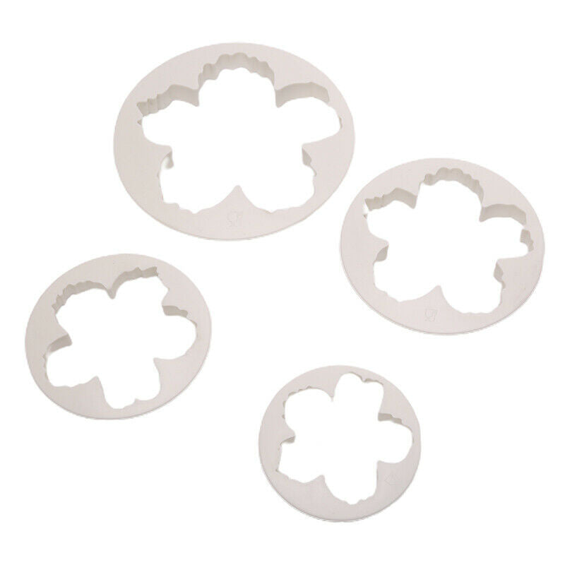 4PCS Peony Flower Mould Plastic Paste Cutter Sets Fondant Gumpaste Mold T.l8