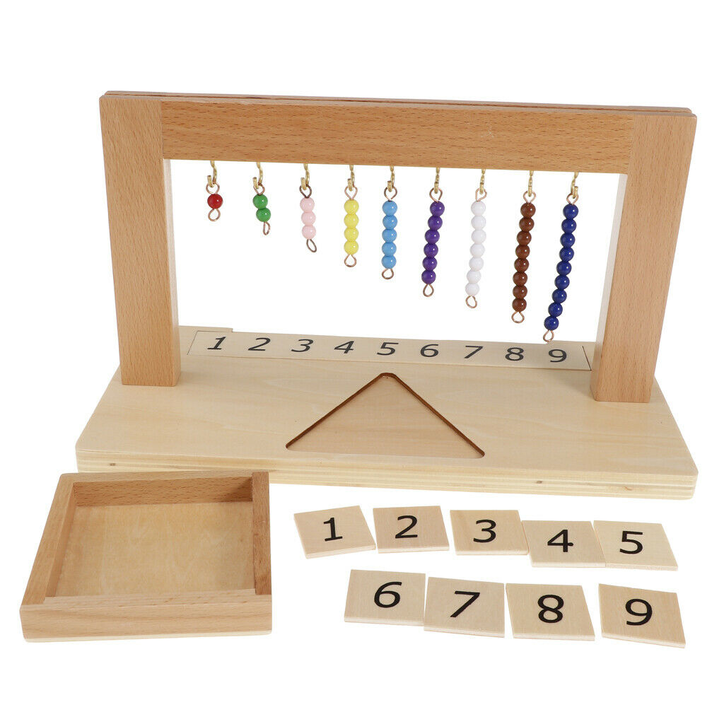Math Learning Game Bank Game 1-9 Numbers Beads And Number Cards Set