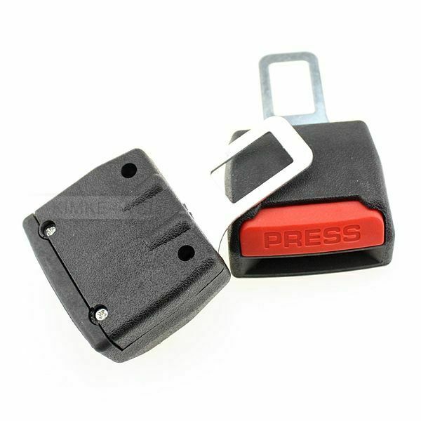 2x Universal Car Safety Belt Clip-in Buckle Extender Extension Black