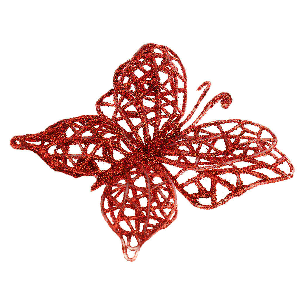 Christmas Ornament Festival Party Tree Hanging Butterflies Decor   Red