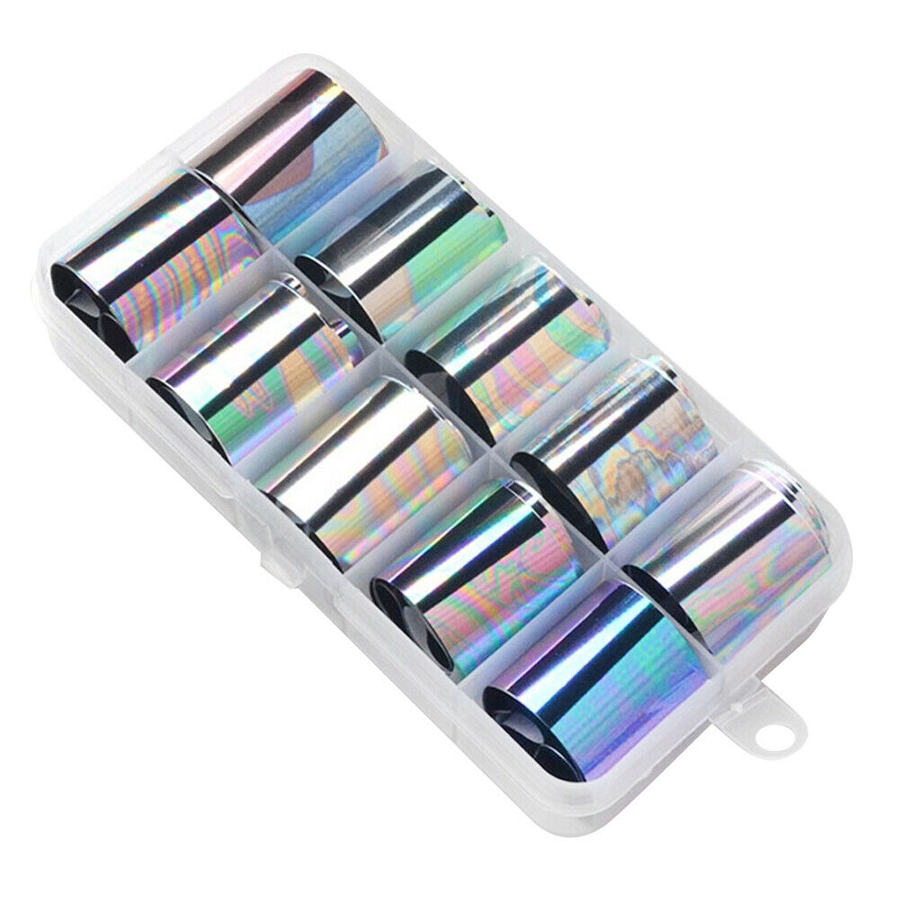 10 Designs/box Nail Art Decoration Iridescent Star Stickers Mixed Style 11