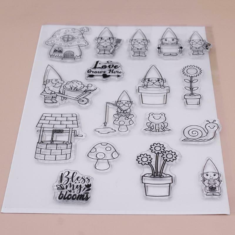 Happy Gnome Silicone Clear Seal Stamp DIY Scrapbook Embossing Photo Album Decor
