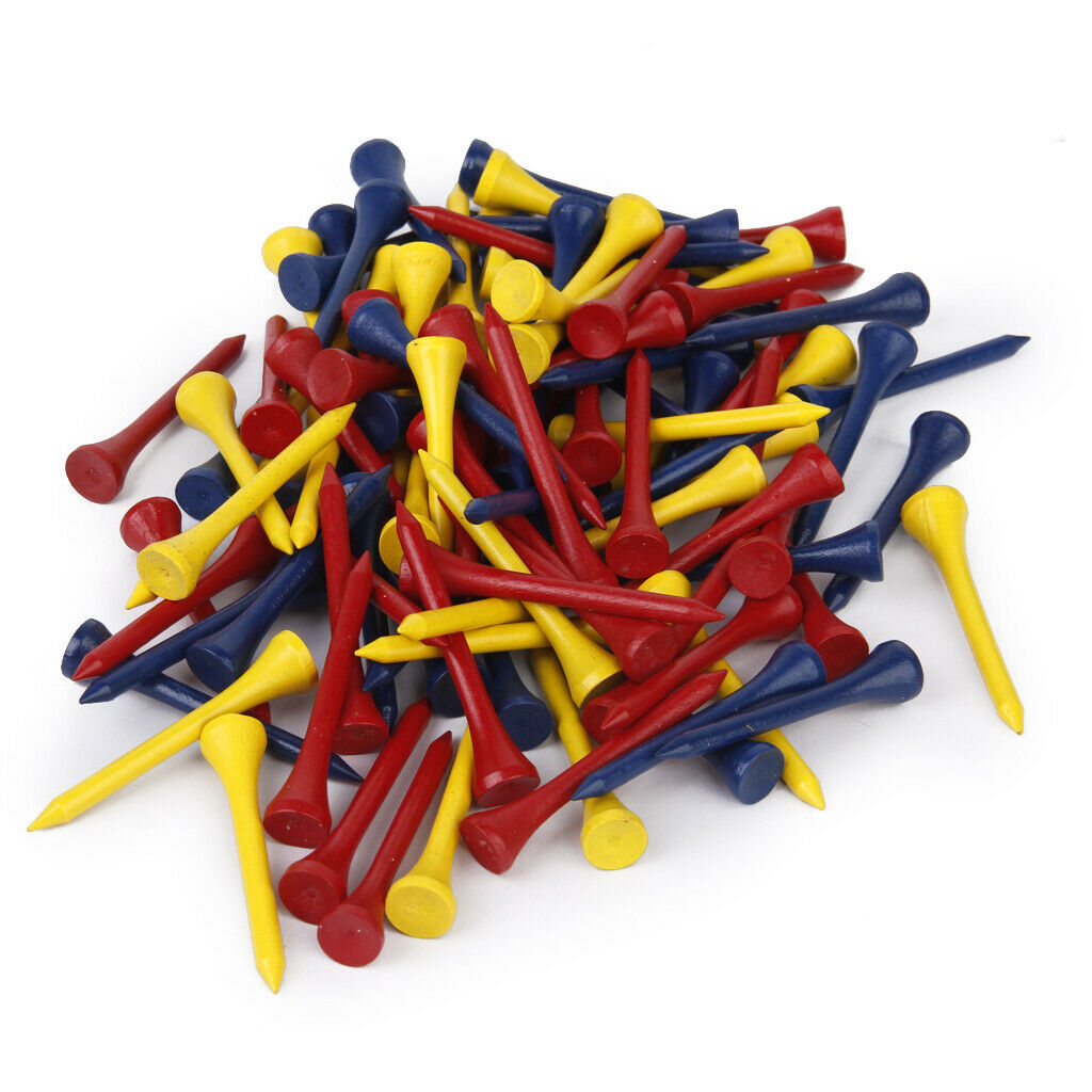 200x Mixed Color Wooden Wood Golf Tees 54mm Golfer Aid Tool Accessories 54mm