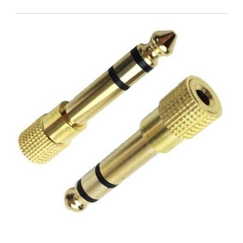 2pcs 3.5mm Headphone Stereo Adapter to 6.35mm Jack Earphone 1/4" Audio Adapter