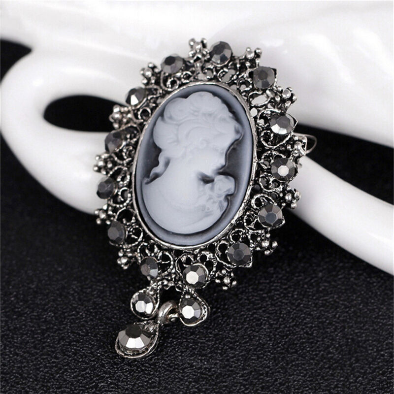 Fashion Cameo VicFFrian Style crystal Wedding Party Women Pendant Brooch Pin DD