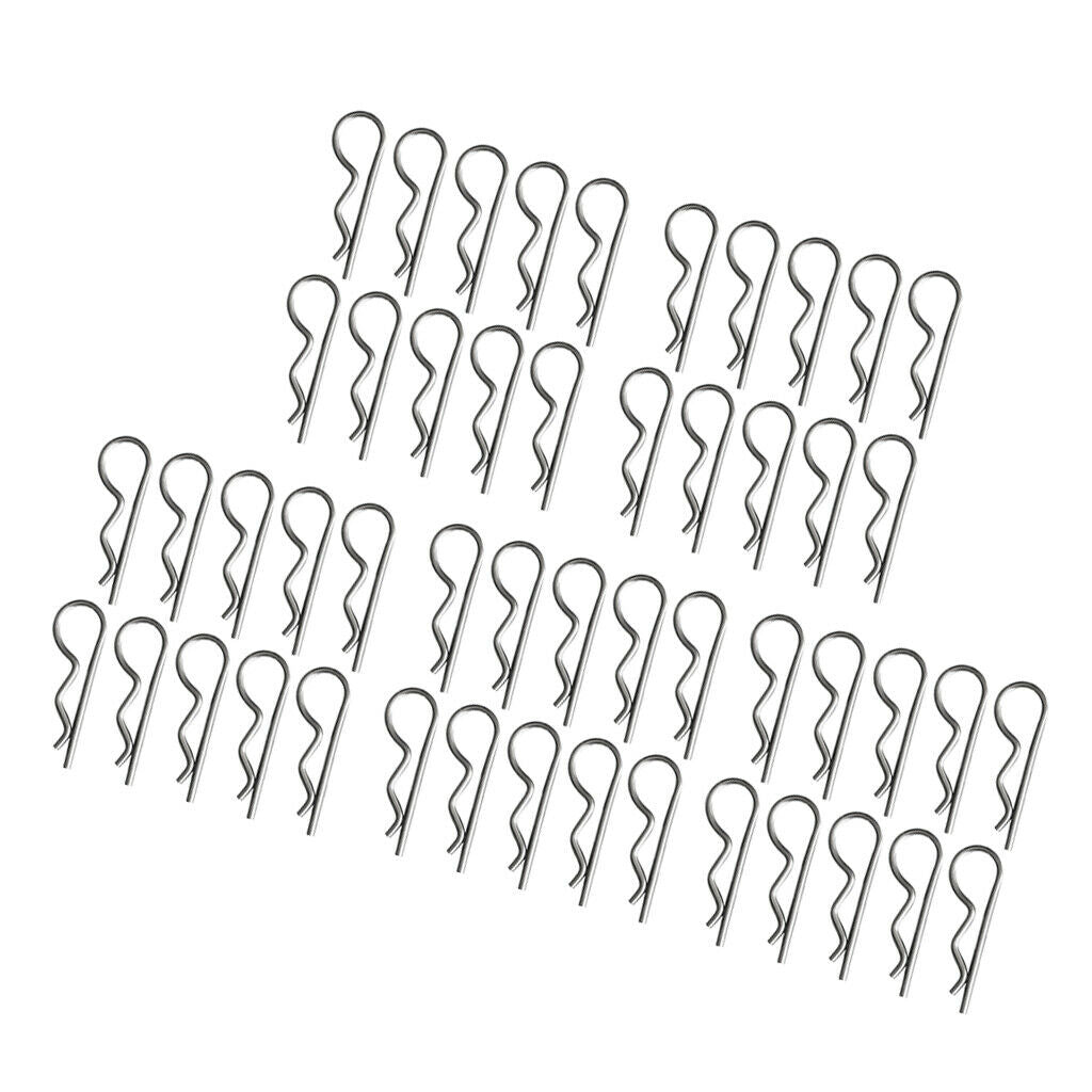 50 Pieces Marine Stainless Steel R Retaining Clip Spring Cotter Pin 1.2x22mm