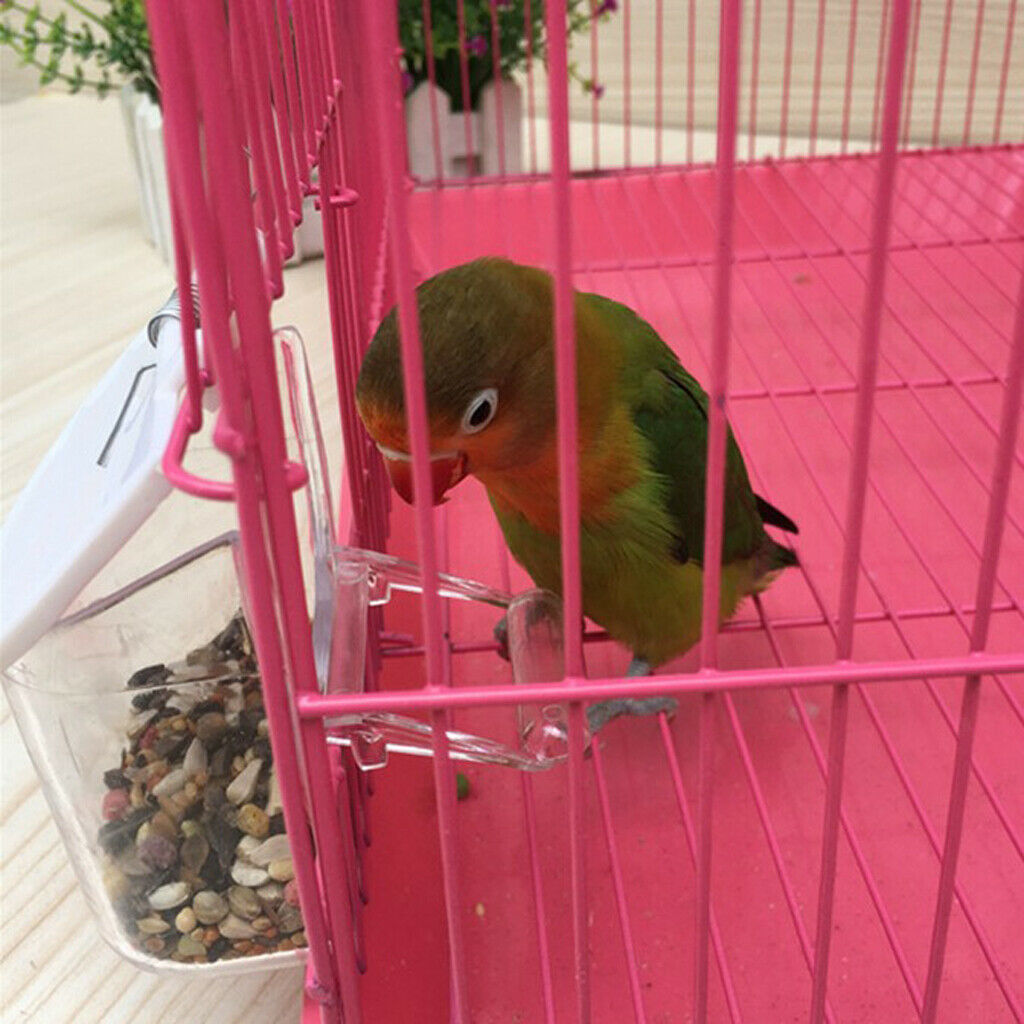 Cage Bird Feeder Food Container - No Mess for Parrots Canaries Conures Pigeon
