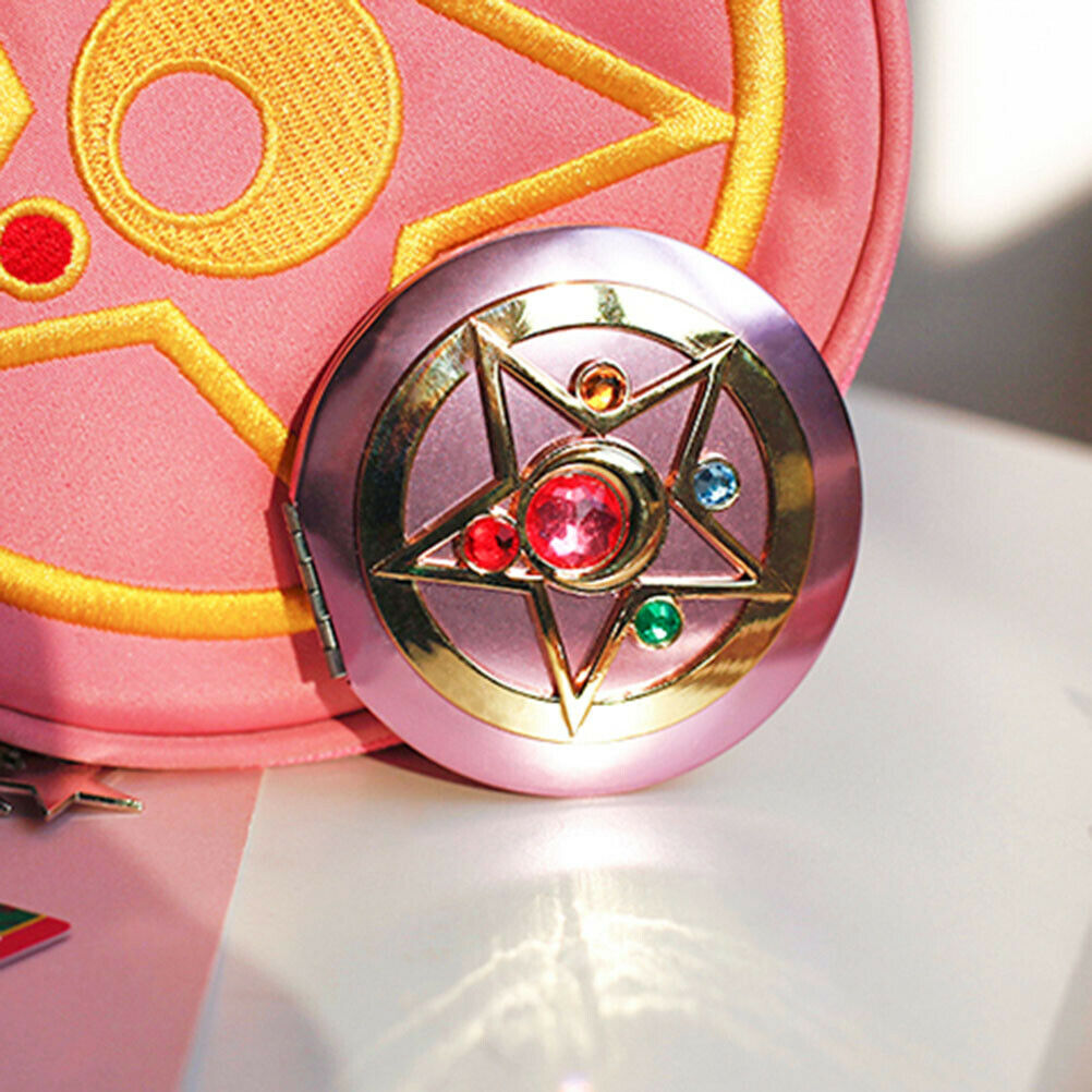 Portable Metal Crystal Star Makeup Mirror Anime Mirror Foldable Double Mirrors