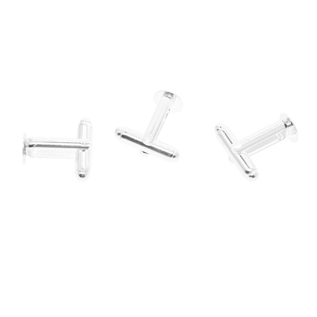 20 Pieces   DIY Cufflink Findings Cuff Link Blanks Backs Pads Base
