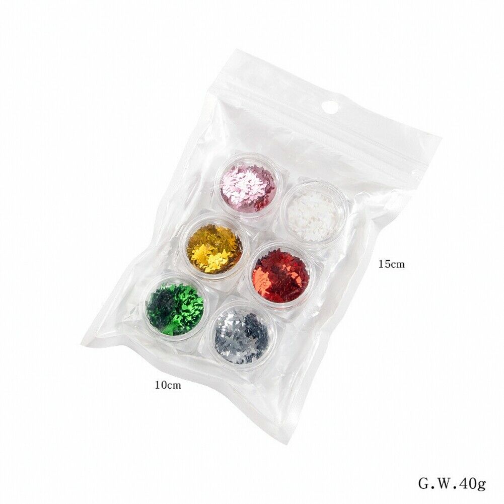 6Color/Set Christmas Nail Decoration Christmas Tree Sequins Series Nail Stickers