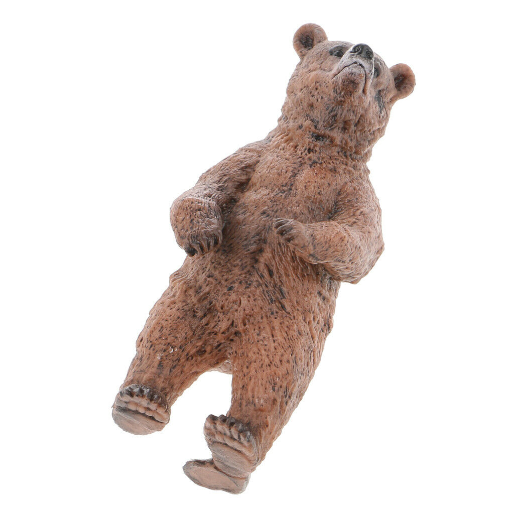 Educational Zoo Animals Jungle Animals for Kids, Hand Painted Brown Bear Figures