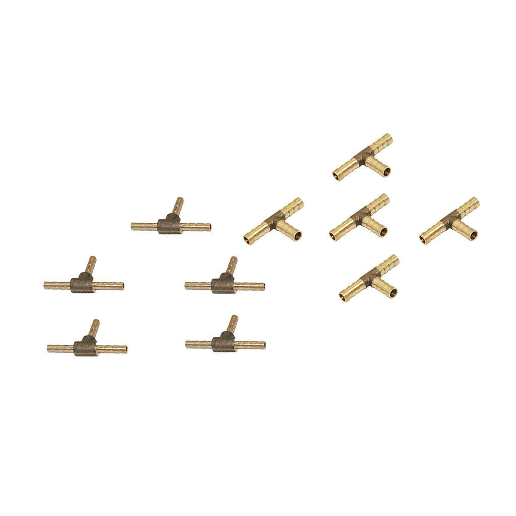 10pcs Tee Adapter Fuel Hose Joiner Tee Connector T Fittings for Air Water