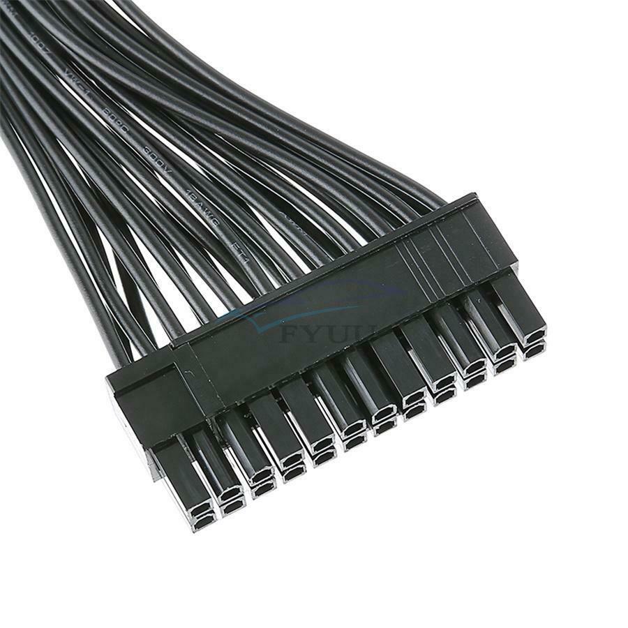 1 Piece 30cm 24-pin Dual PSU Power Supply Cable ATX Motherboard Adapter Cord