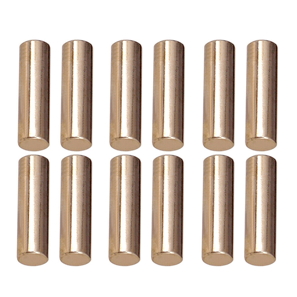 12 Pieces Iron Humbucker Pickup Polepiece Slug Rods 15mm Golden