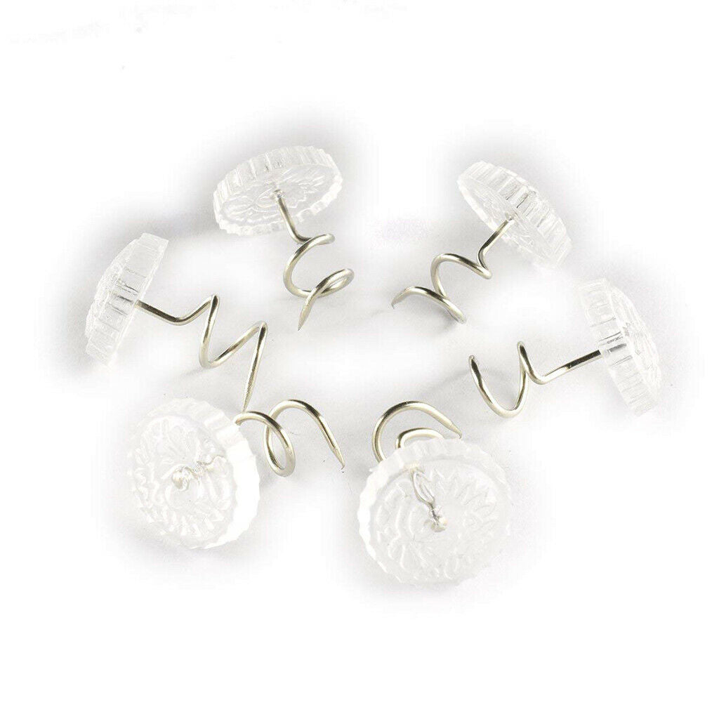 100 Pieces Clear Heads Screw Nail Twist Pins Headliners Upholstery for Chair