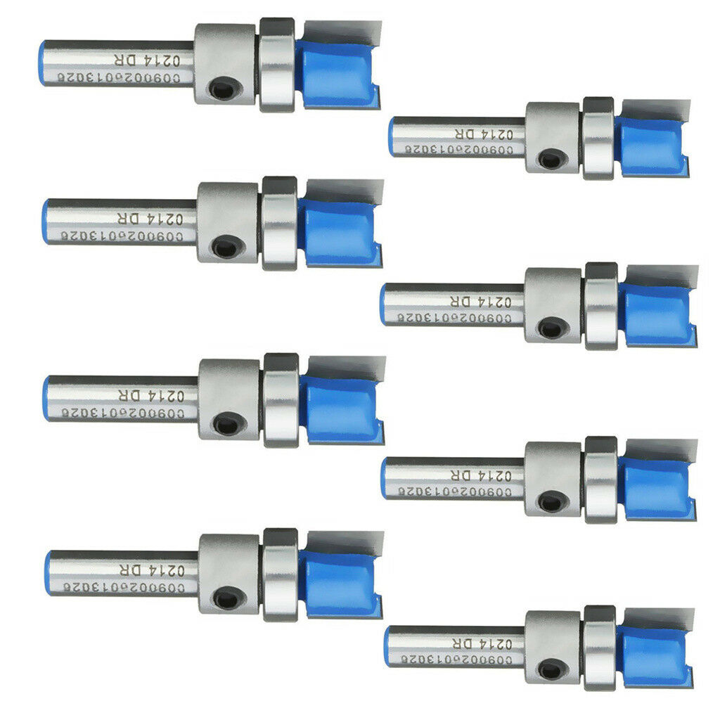 8pc 1/4'' Shank 1/2" Bearing Mortise/Template Flush Trim Cutter Router Bit