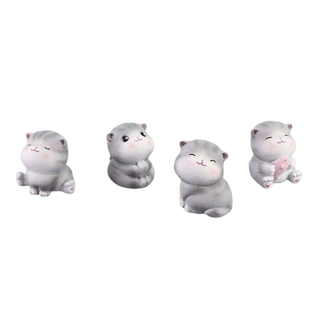 4pcs/Set Cat Furnishings Ornament Vivid for Desktop Bedroom Valentise Gifts