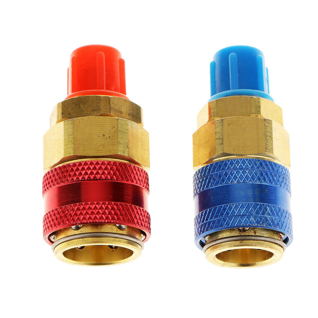 1 Pair A/C R134a Quick Couplers Connector High & Low Side Adapter 1/4