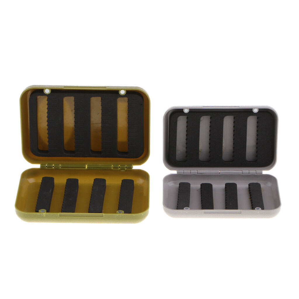 2PCS   Fly Fishing Box Portable Slit Foam Fish Lures Hooks Jigs Case