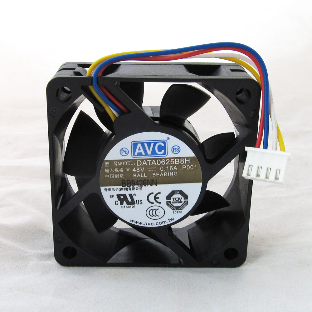 10x AVC DC Ball Cooling Fan DATA0625B8H 60x60x25mm 6025 48V 0.16A 4pin Connector