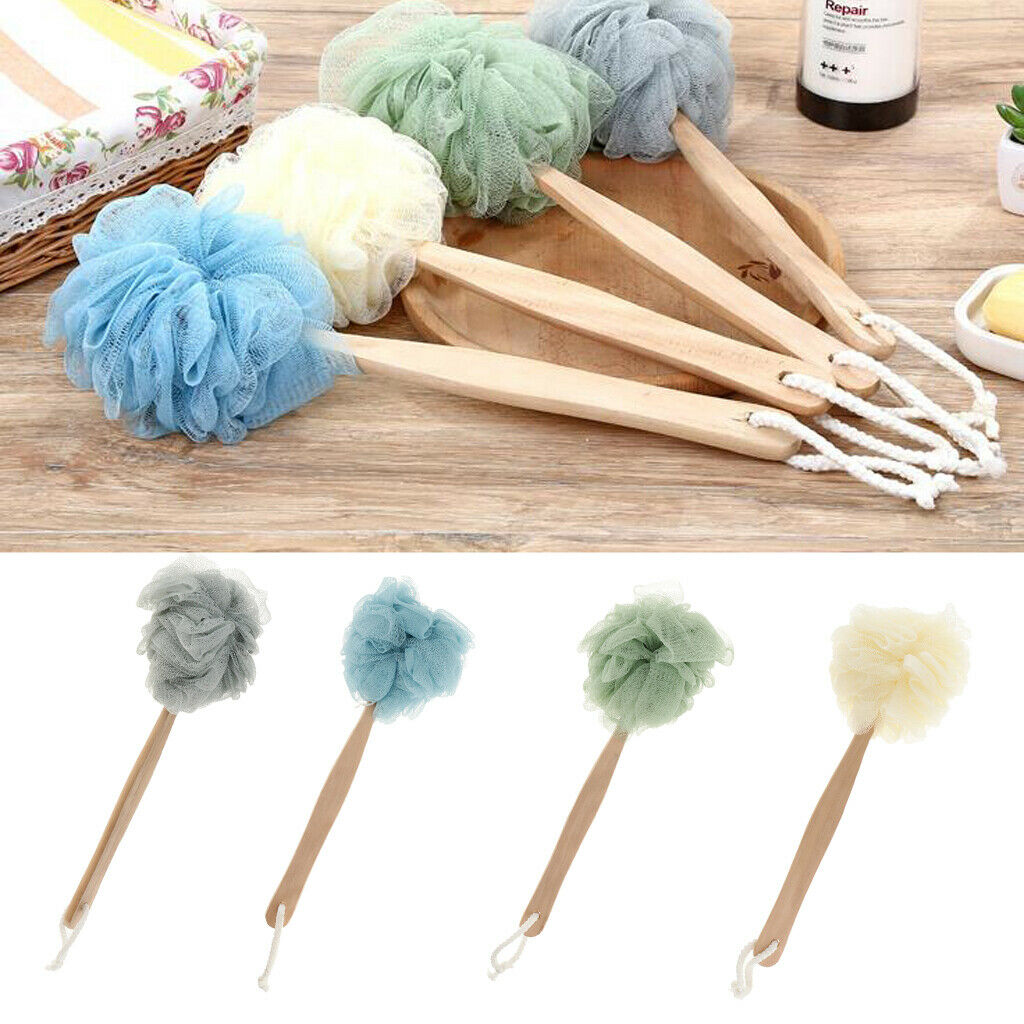 Set of 2 Shower Flowers Long Sleeve Bath Massage Exfoliating Easy Soap for Body