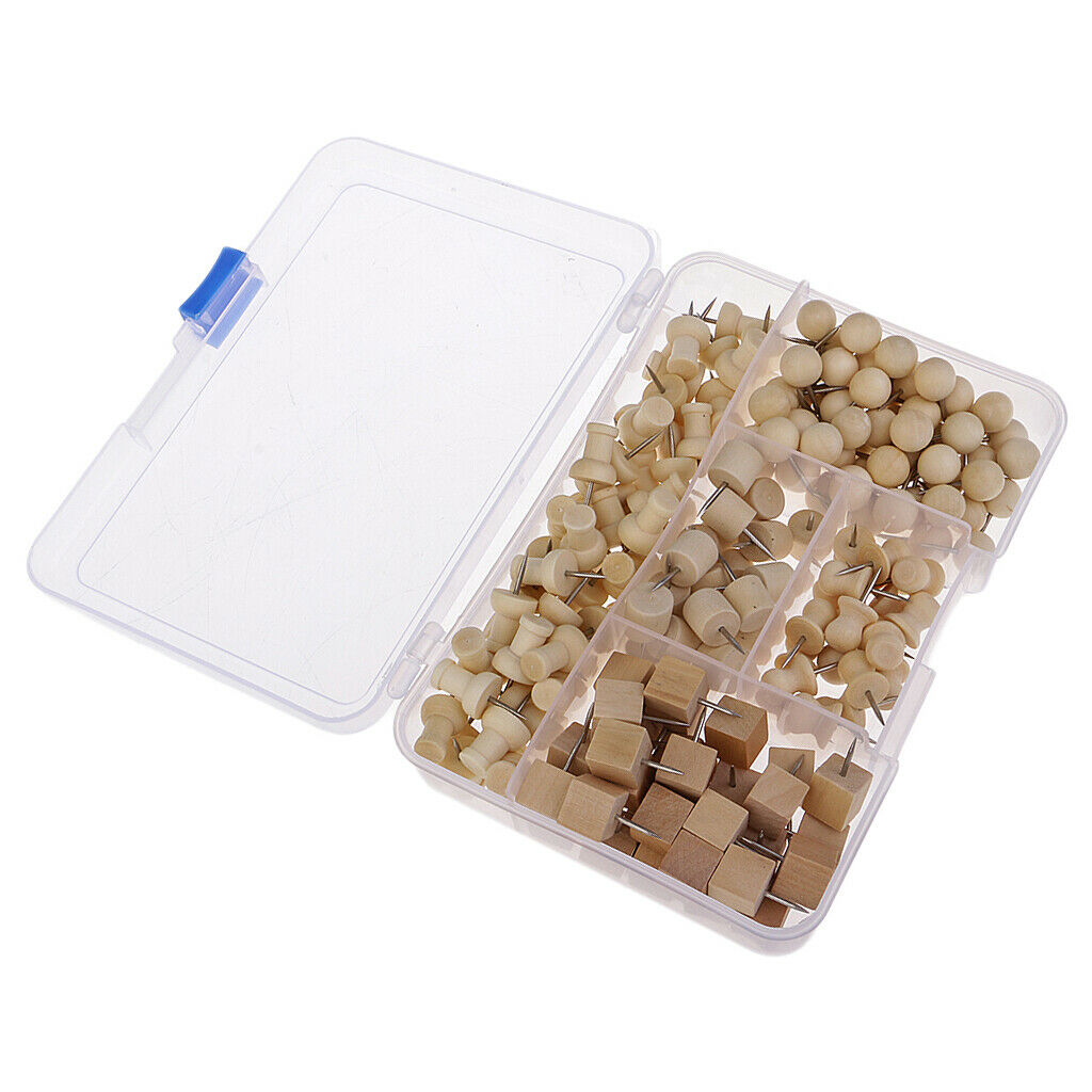 180-pack wooden thumbtacks, nails, needles, pinboard needles, thumbtacks, maps