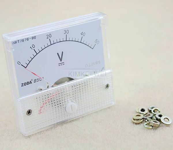 DC 0-50V Analog Volt Voltage Panel Meter Voltmeter Gauge