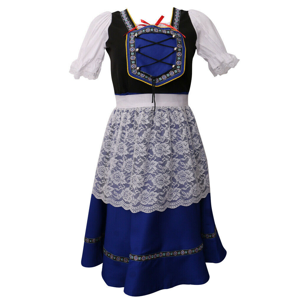 Oktoberfest Party Beer Maid Costume Bavarian Girls Dress Fancy Dress L