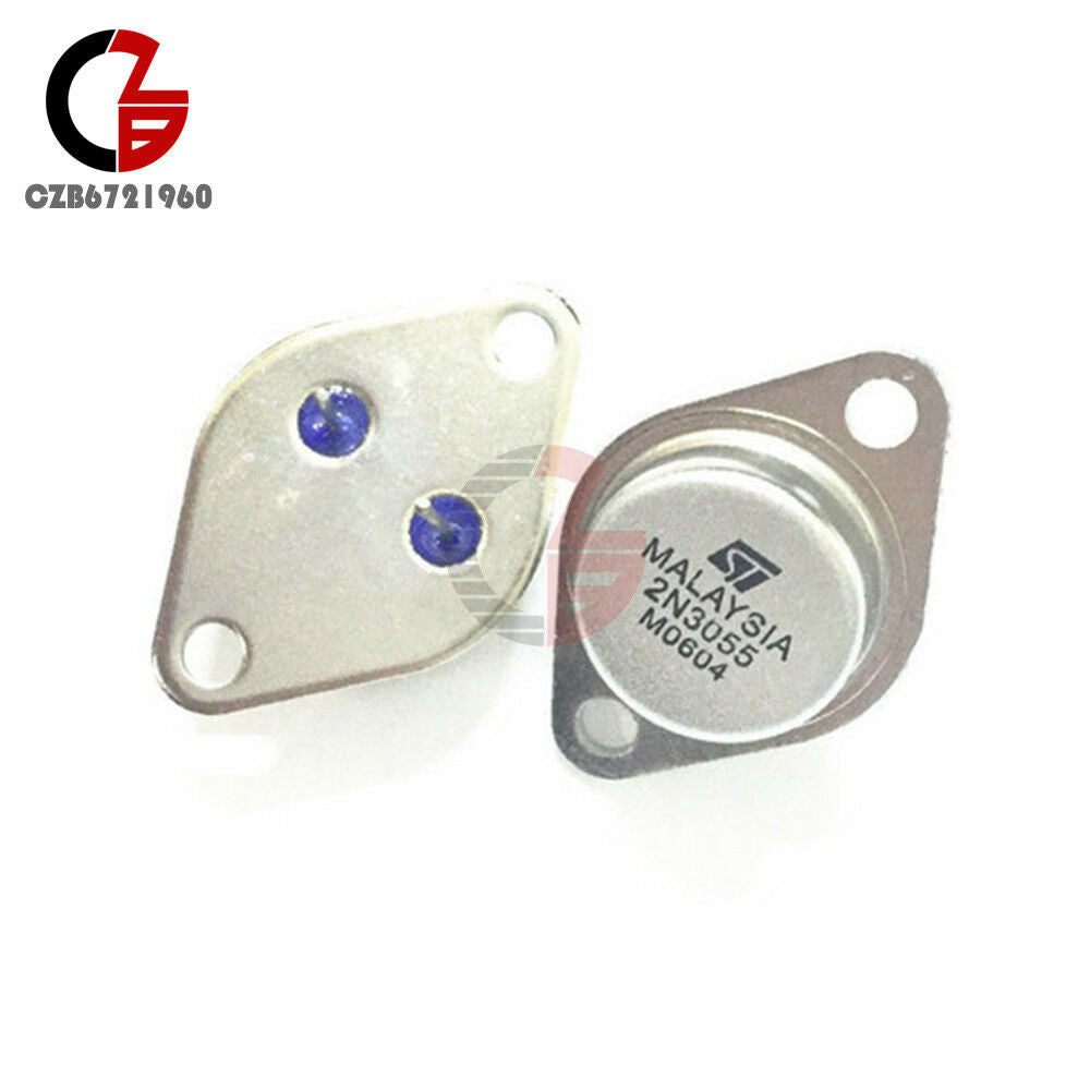 2PCS 2N3055 TO-3 NPN Amplifier Switch Transistor Audio Power Metal Case 15A/60V