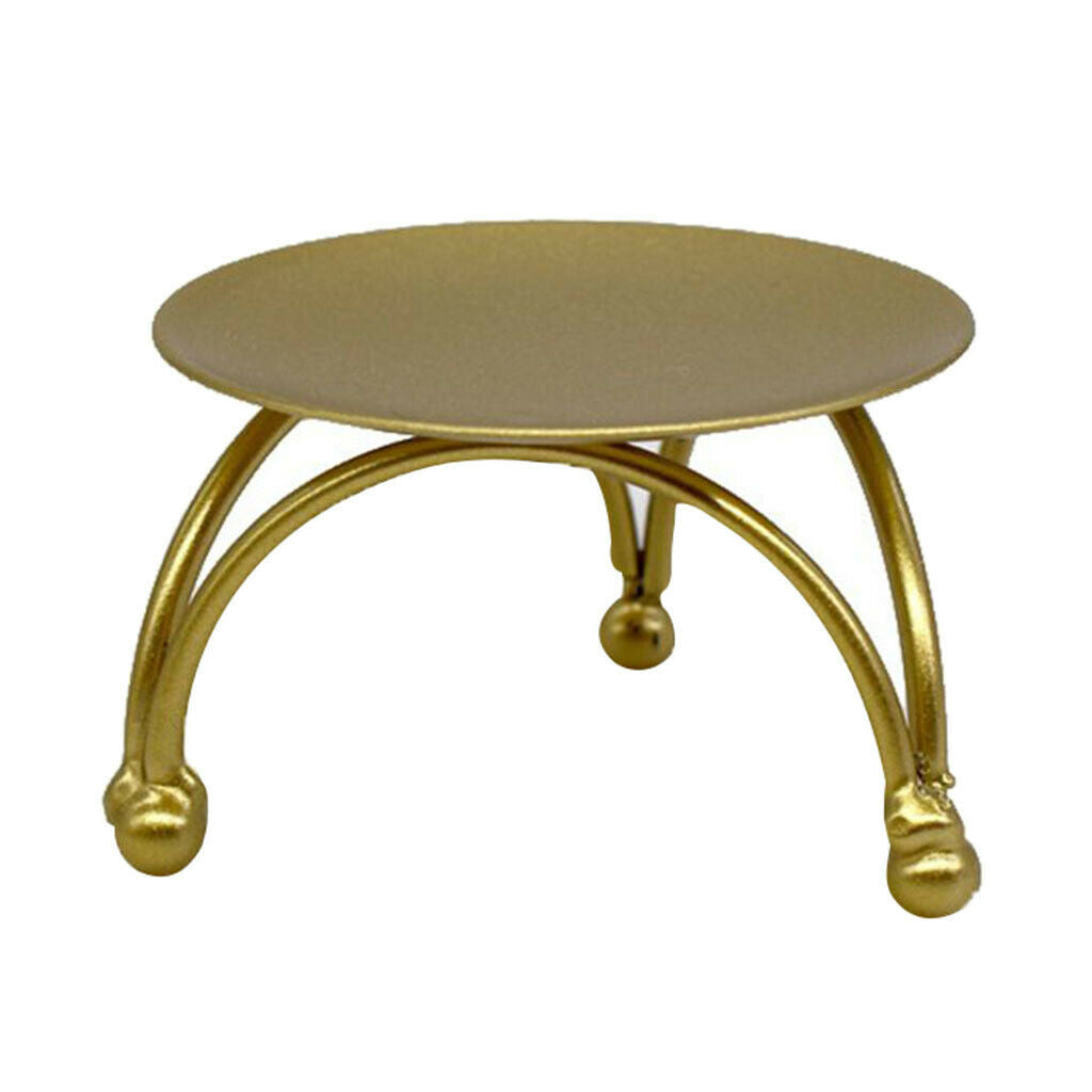 Metal Plate Candle Holder Round Decorative Candle Plate Stand Centerpiece