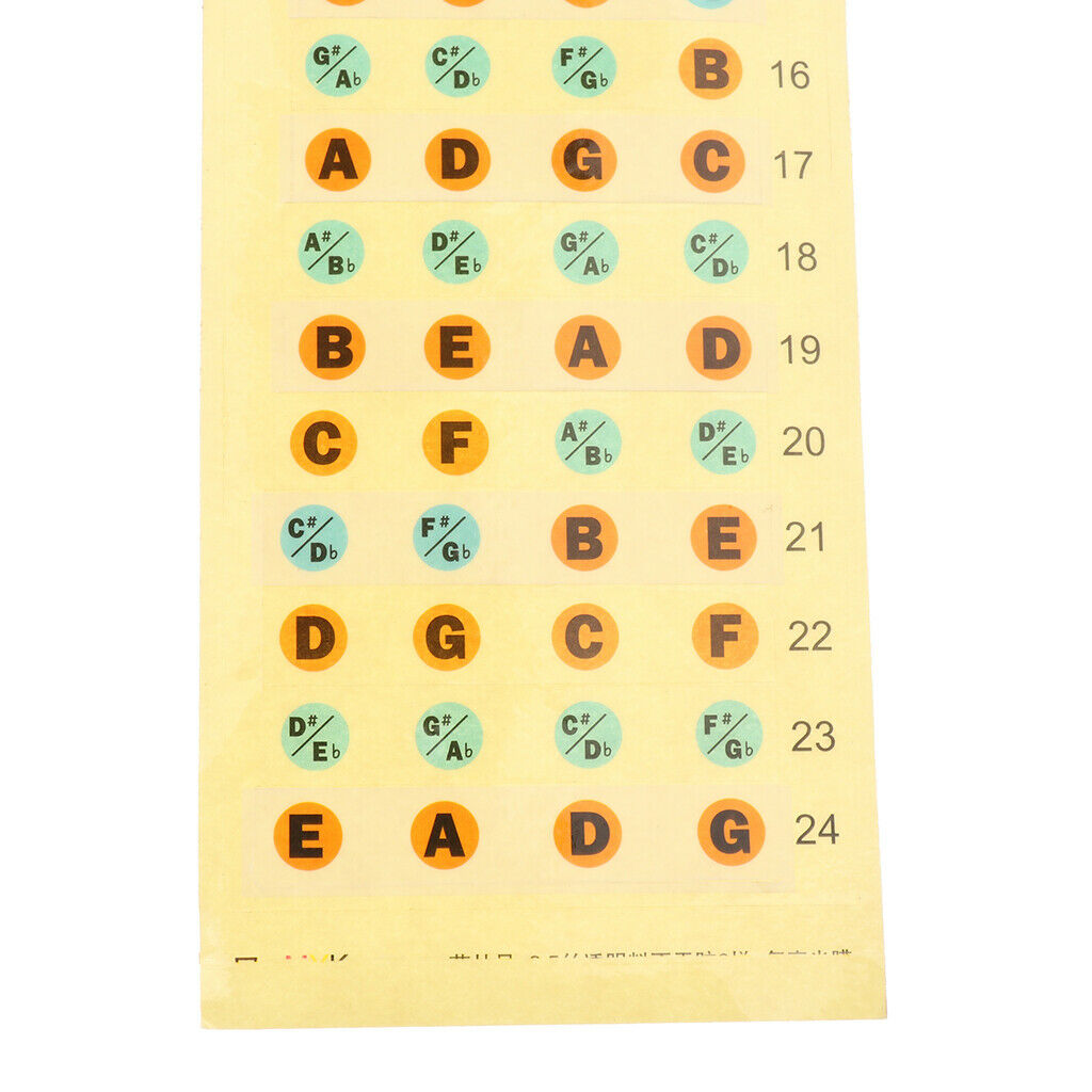 2X Bass Guitar Fretboard Note Labels Fret Stickers for 4 String Bass Parts