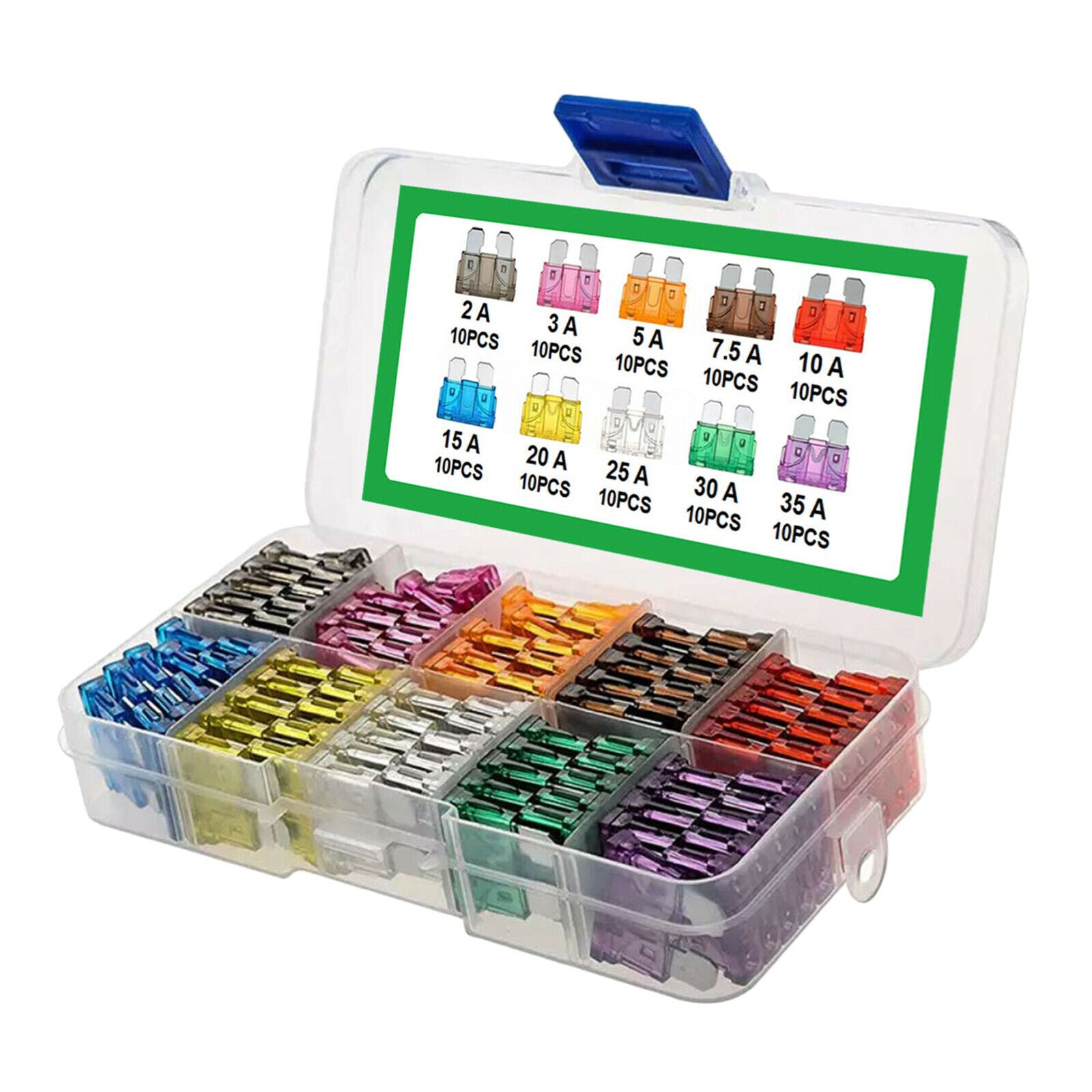 Standard  Fuse Assortment Kit Auto Car Fuses Assorted Set 100Pcs