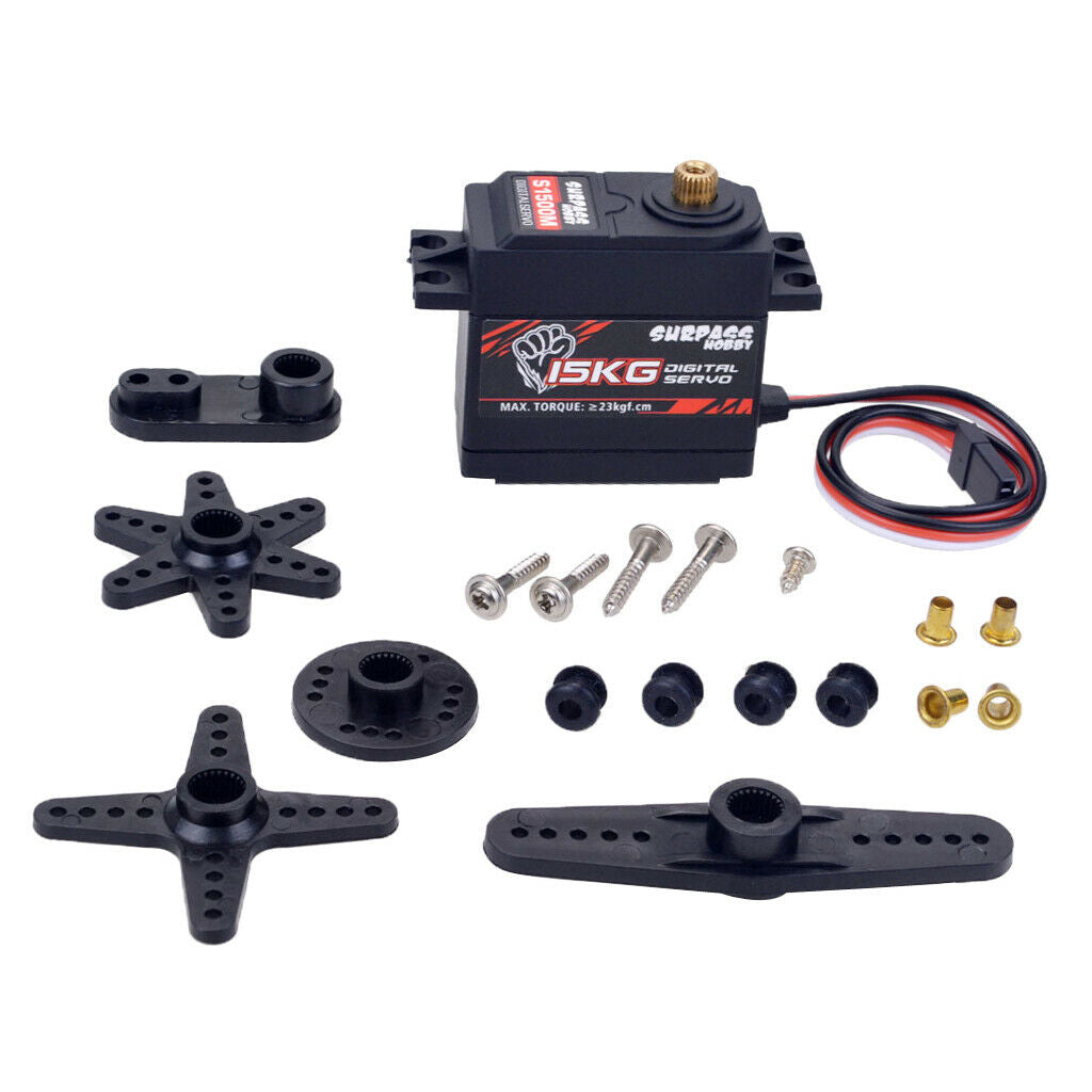 15KG High Torque Digital Servo Metal Gears for 1:10 1/8 RC Car Ship Airplane