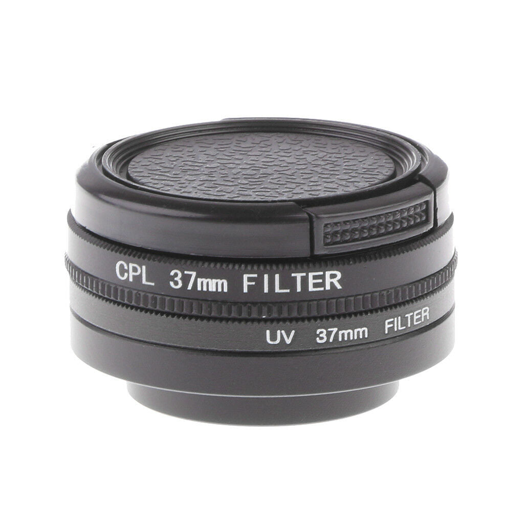 3in1 37mm Circle UV+CPL Filter with  Lens Cover For   Yi II 4K