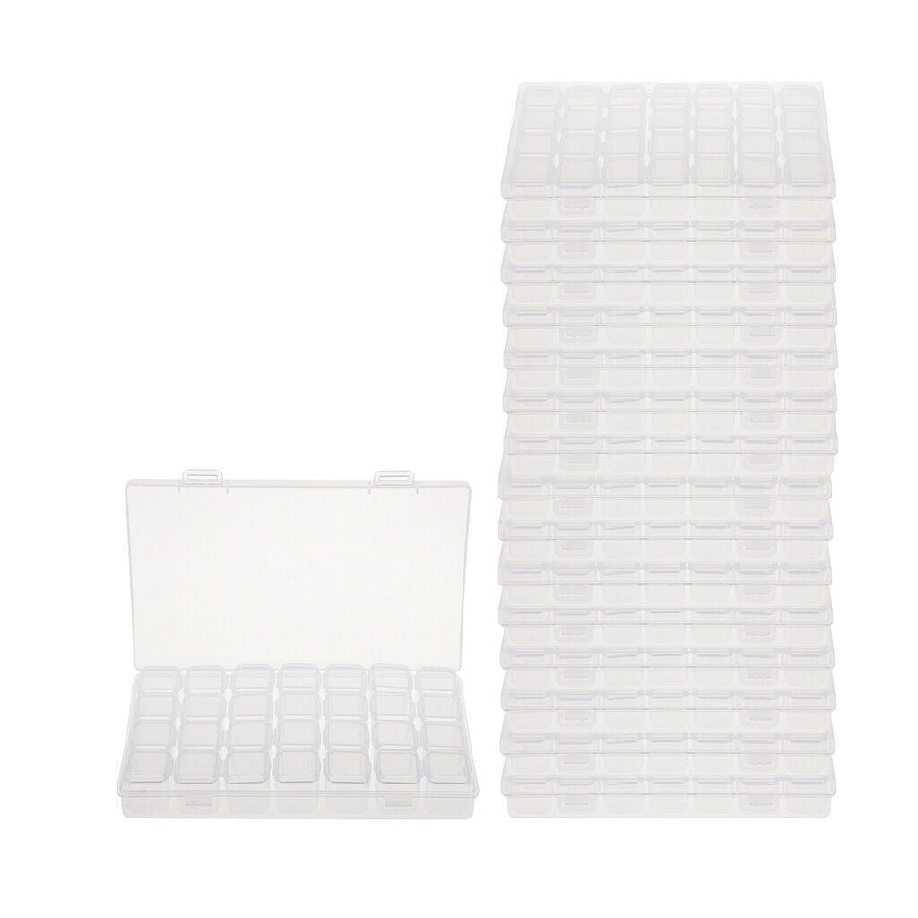 16Pc 28Grid Adjustable Jewelry Storage Box Case Organizer Container Earring Bead