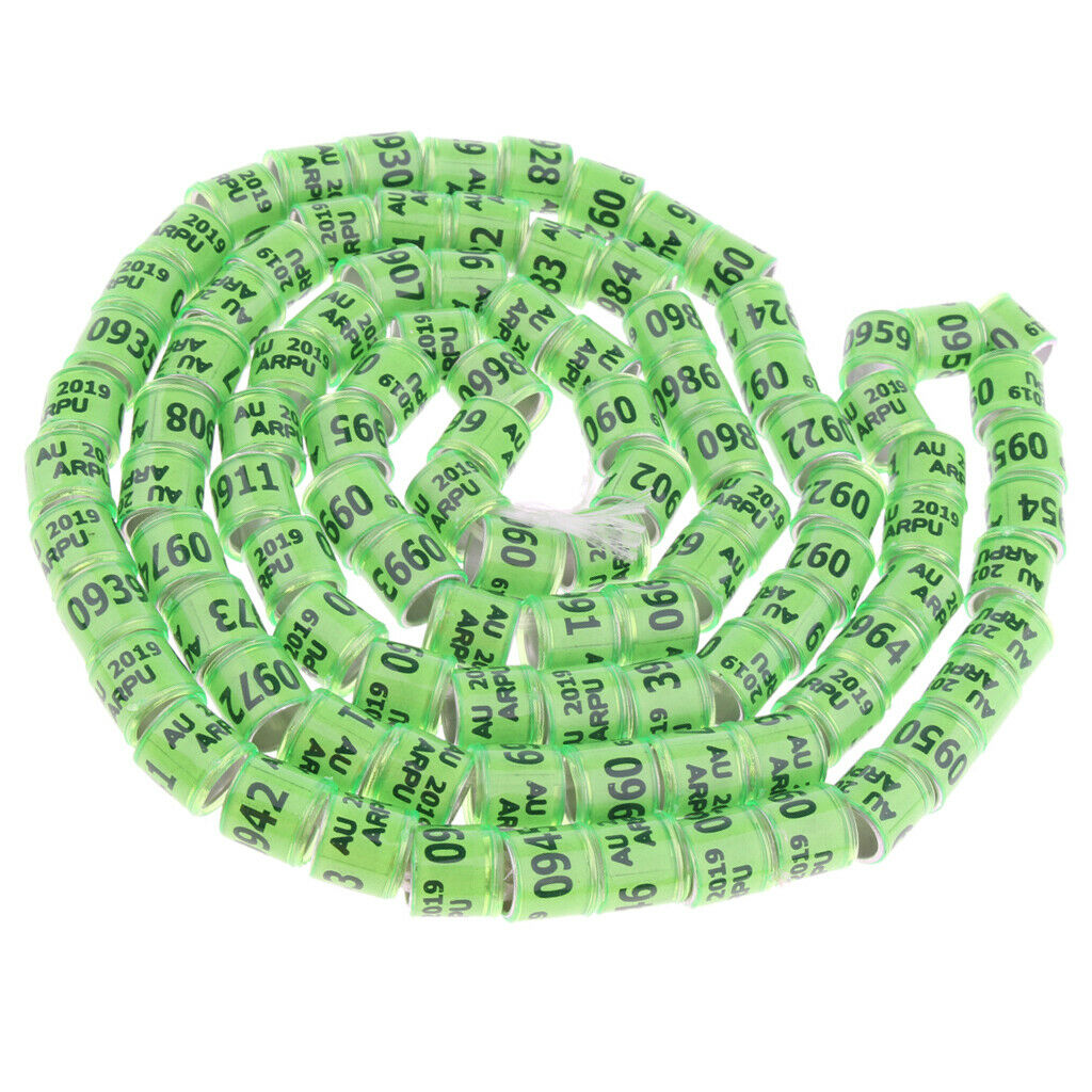 Bird Rings Leg Bands For Pigeon Parrot Canary Hatch Poultry Foot Band Green