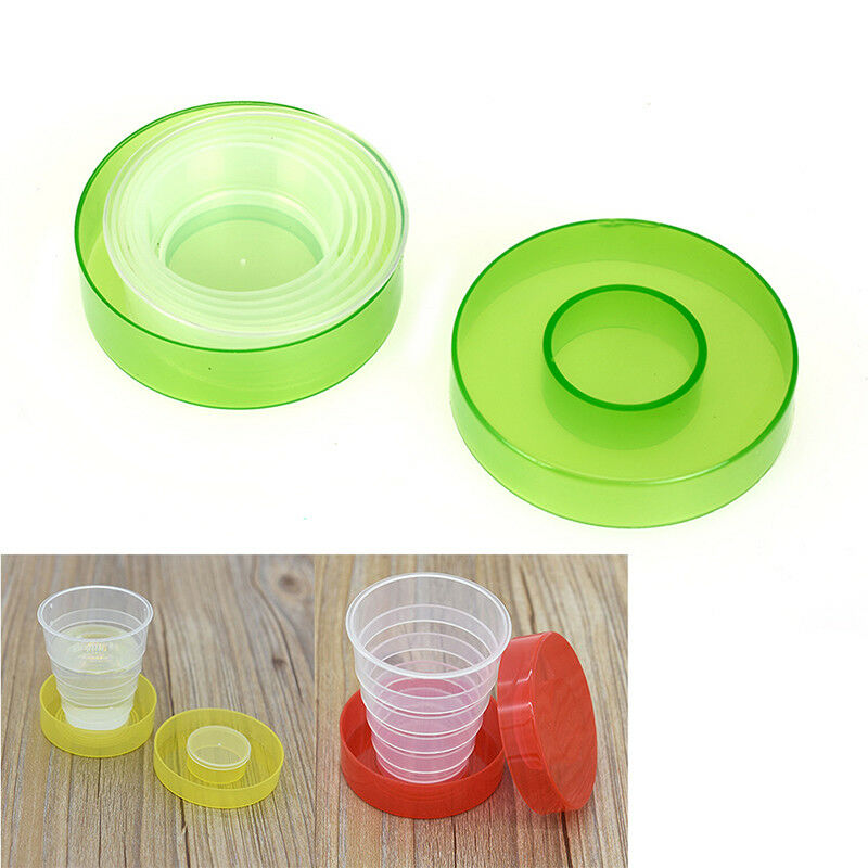 plastic retractable folding cup telescopic collapsible outdoor travel random  KX