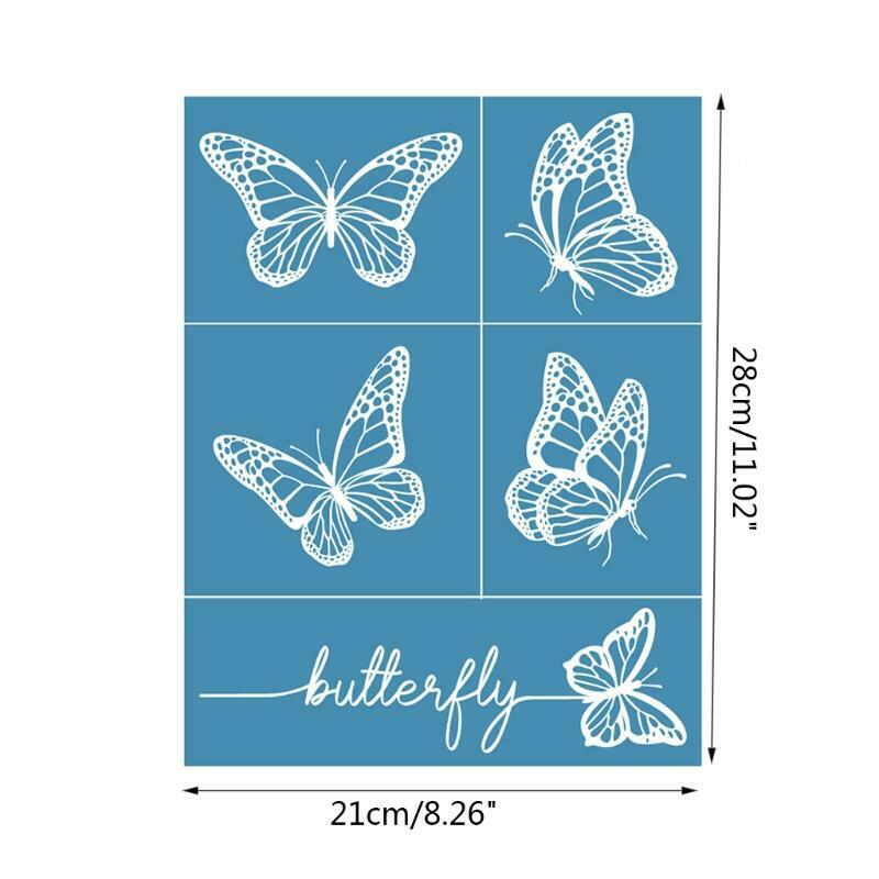Butterfly Self-Adhesive Silk Screen Printing Stencil for Painting on Wood DIY