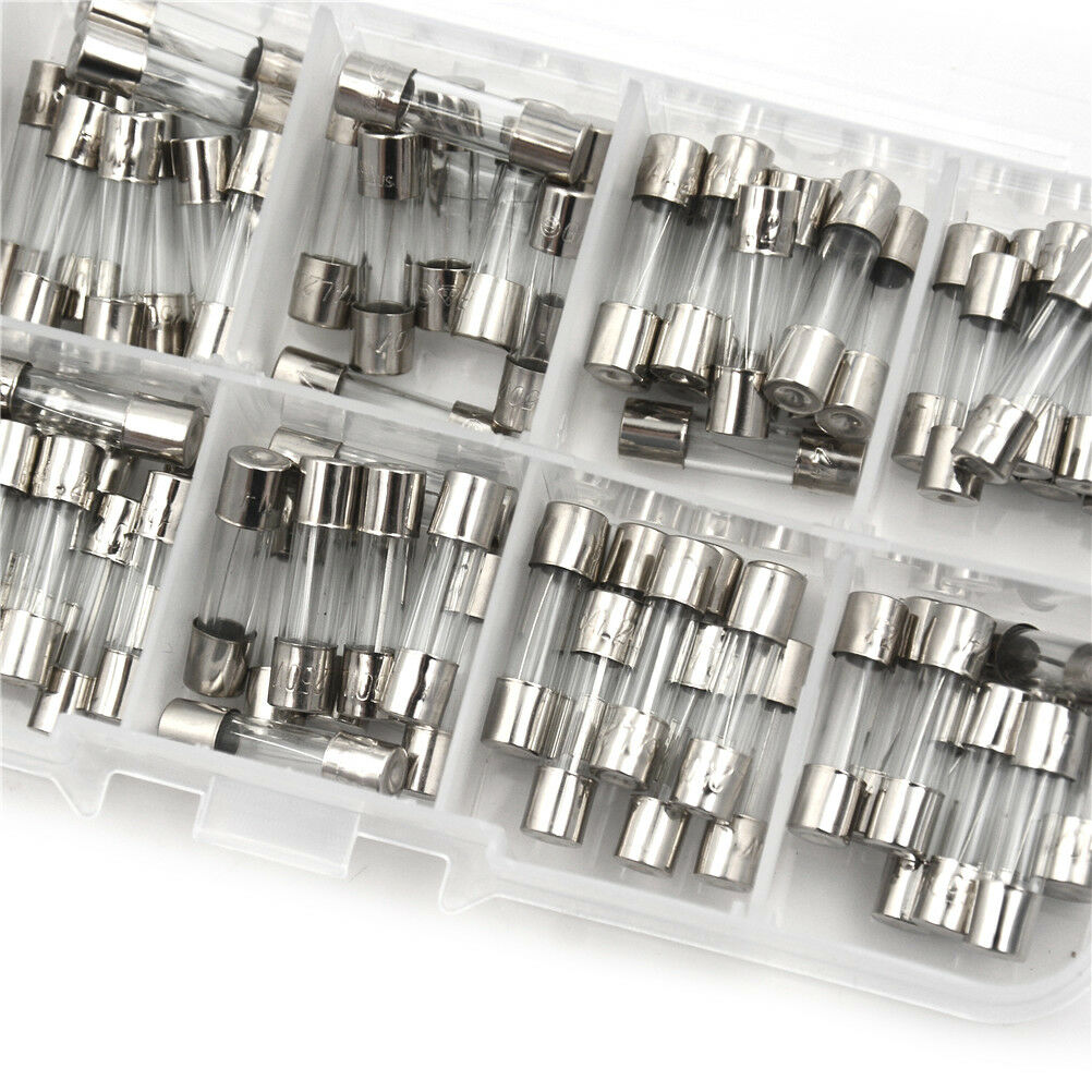 100Pc 5x20mm Quick Blow Glass Tube Fuse Assorted Kits Fast-blow Fuses 0.2A~2y Tt