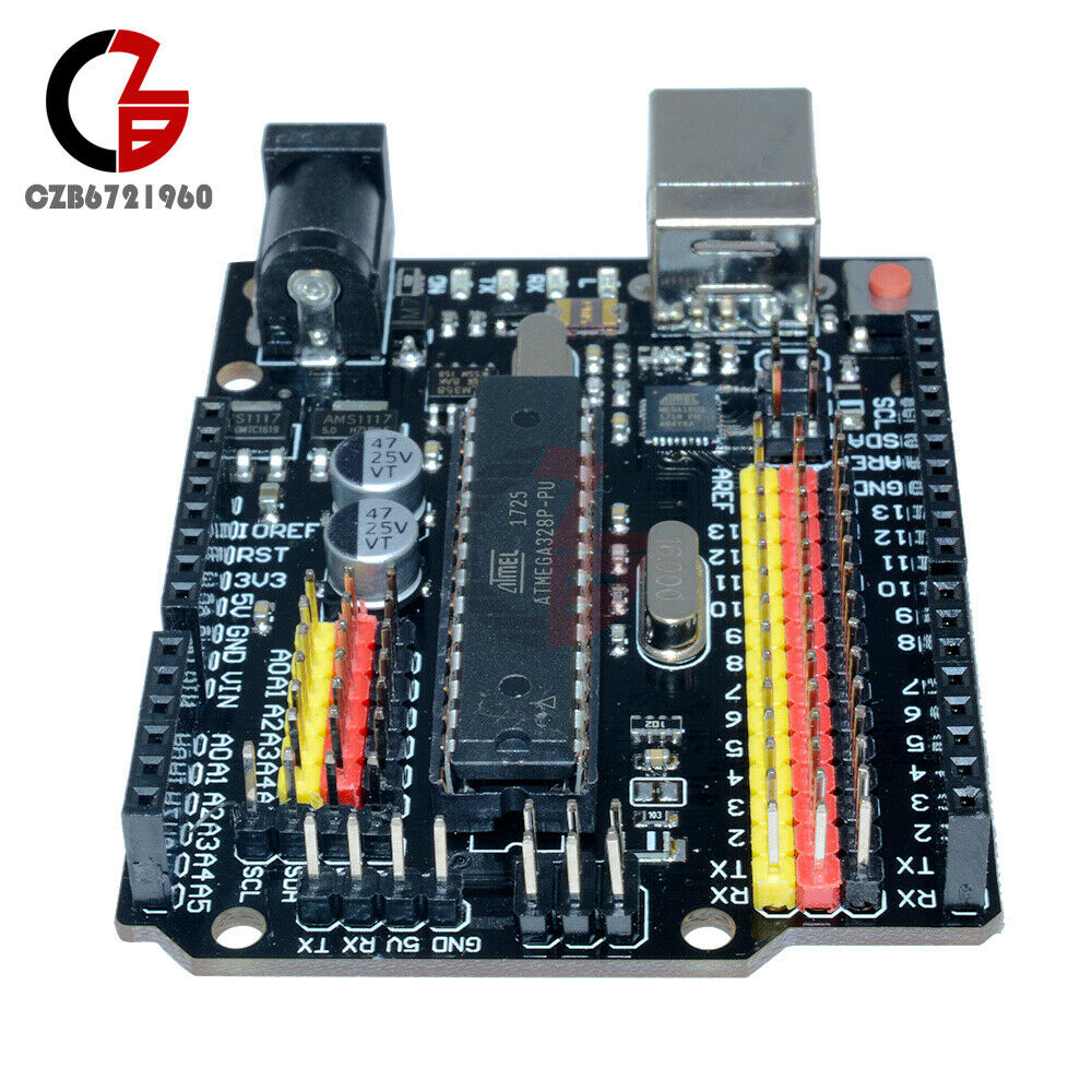 For Arduino UNO R3 PLUS Sensor I/O Shield Atmega328P 16U2 Expansion Board Diy