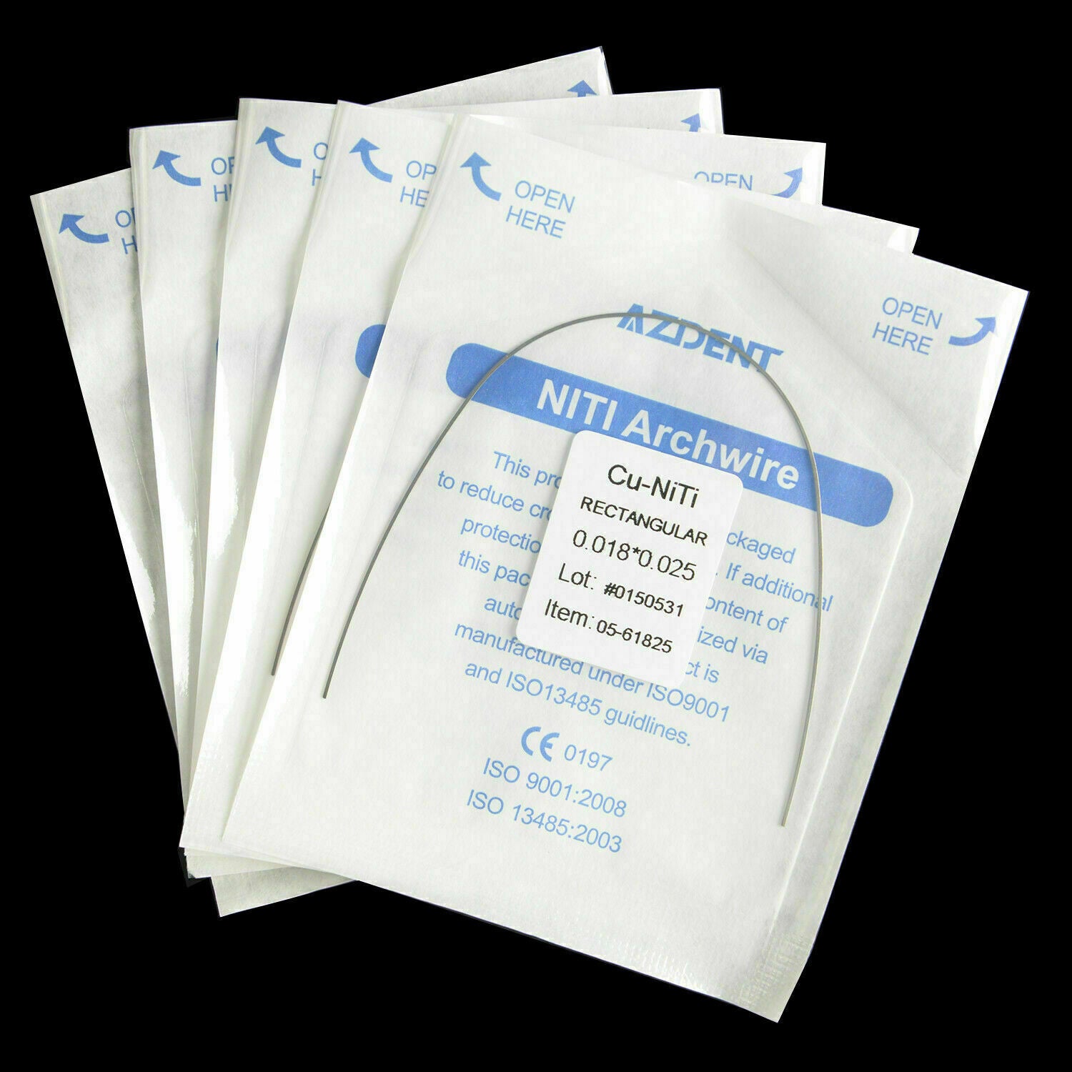 20 packs Orthodontic Arch Wires Rectangular Copper NiTi RECTANGULAR 0.018*0.025