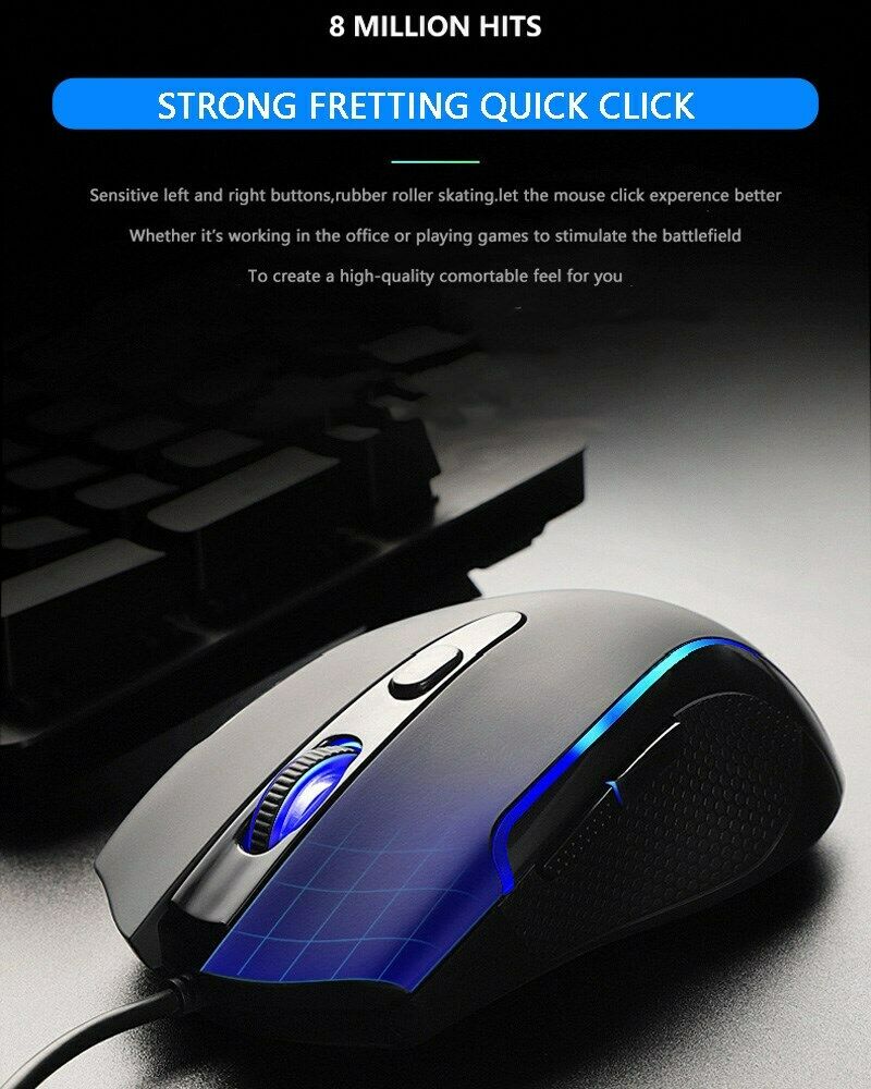 Professional Gaming Mouse RGB Laptop Mouse 4DPI Optical Colorful Light ET-T20 CA