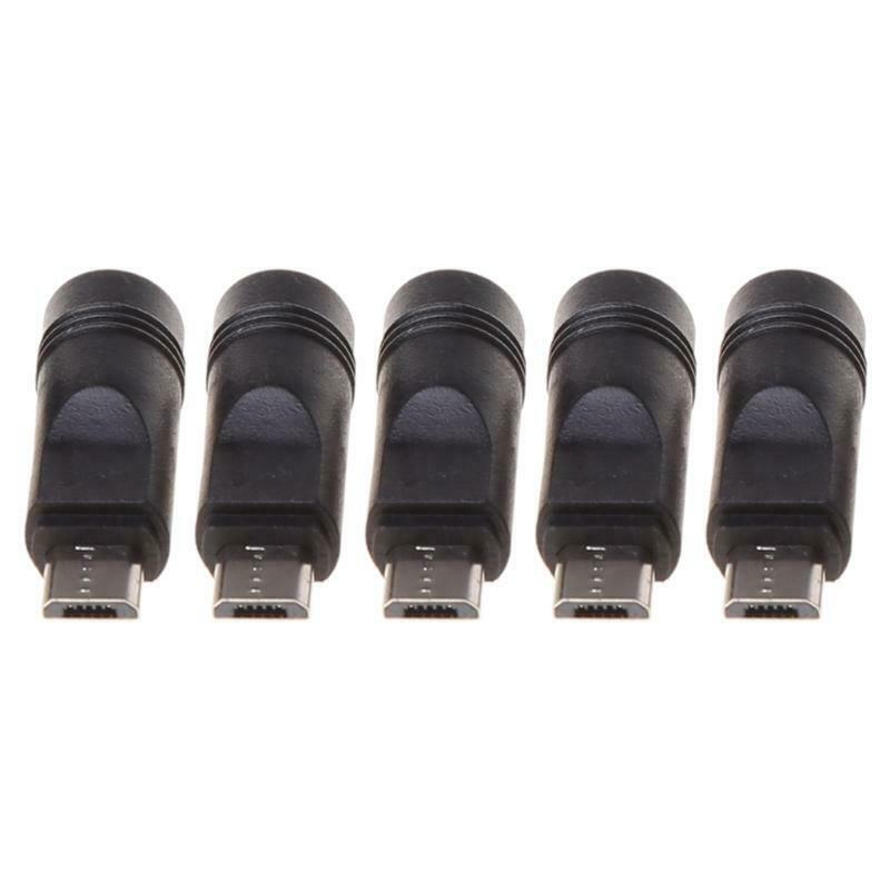 5 Pcs 5.5x2.1mm Female Jack to Micro USB Male Plug DC Power Connector Adapter