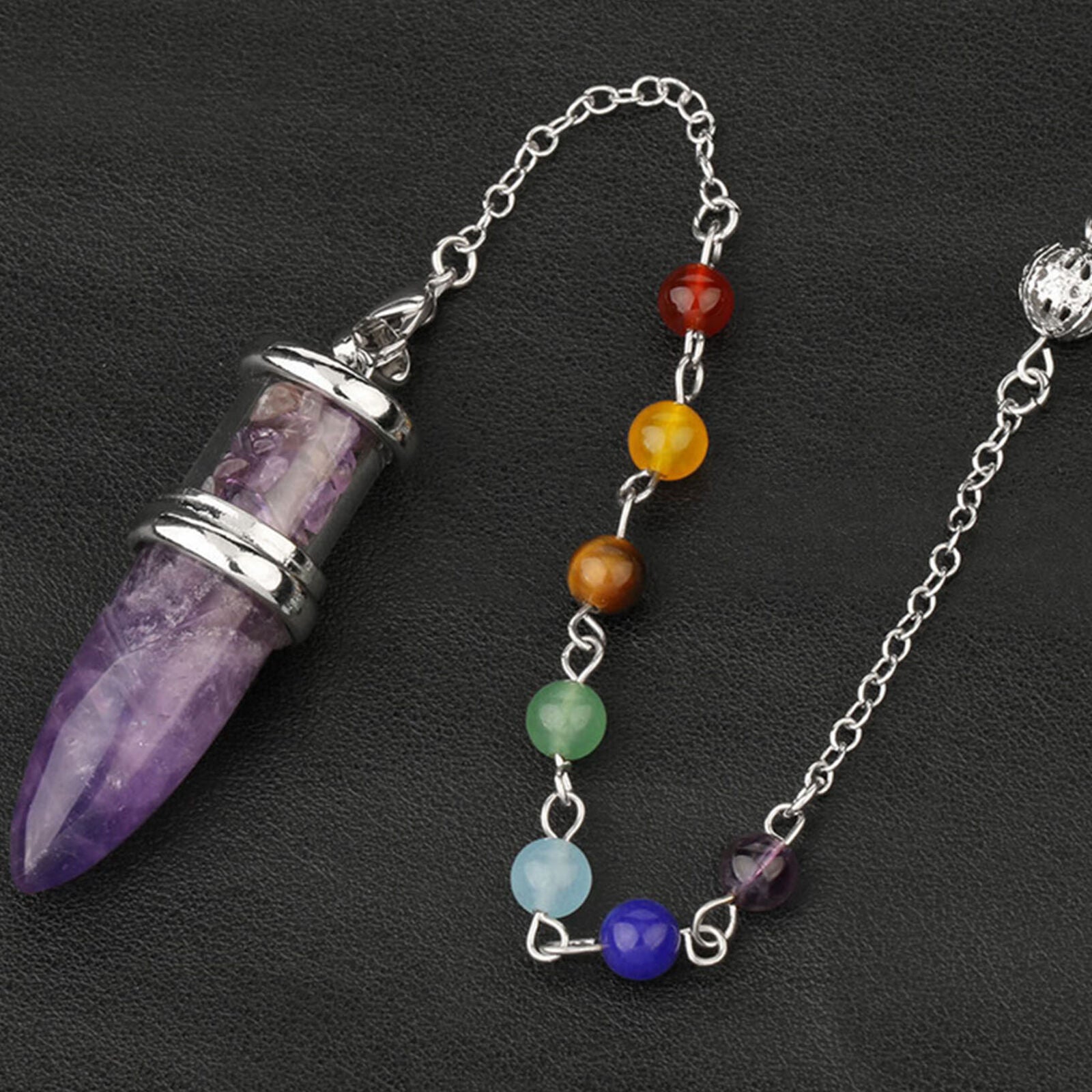 Rock Quaretz Amethyst Chakra Pendulum Pendant Energy Power Reiki Healing Amulet