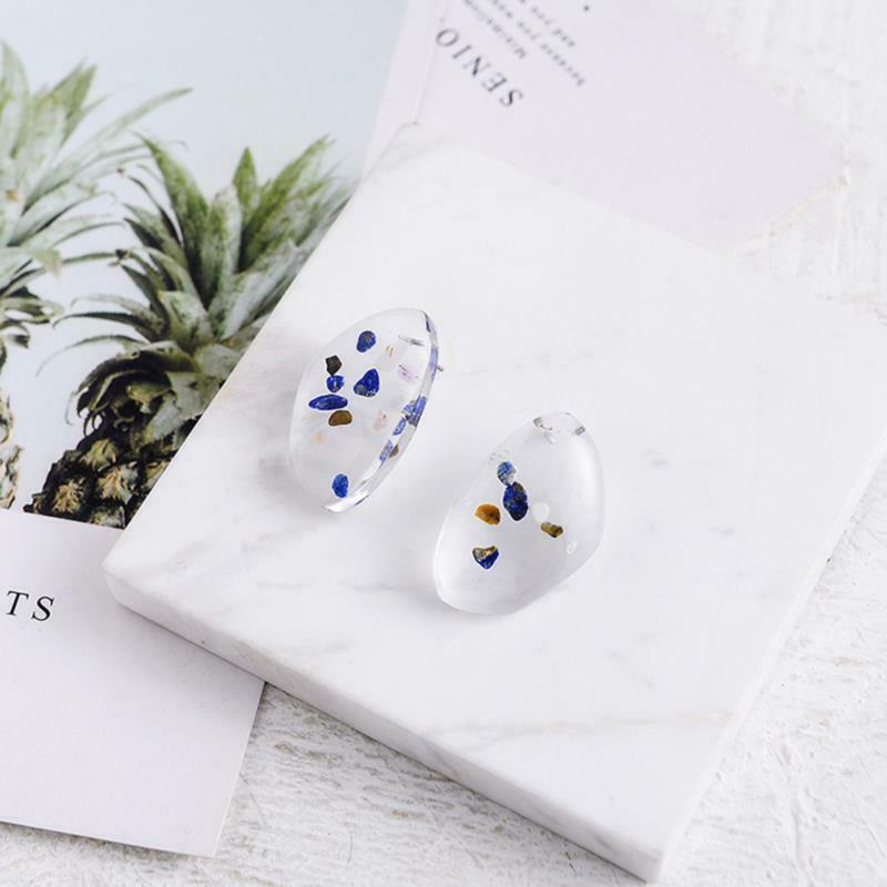 Asymmetric Transparent Acrylic Stone Earrings Bohemian Style Fashion Personal DF